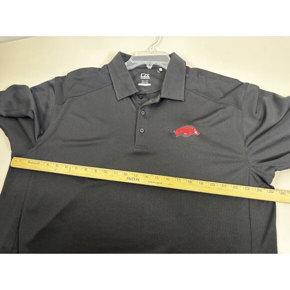 Cutter & Buck XXL Arkansas Razorbacks Black Polo Shirt CB Drytech Logo EUC - Picture 6 of 9